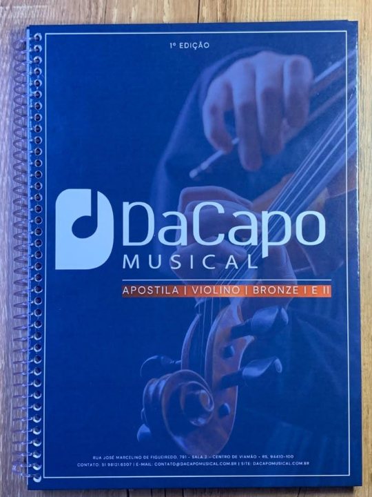 Capa da apostila de Violino, níveis Bronze I e II